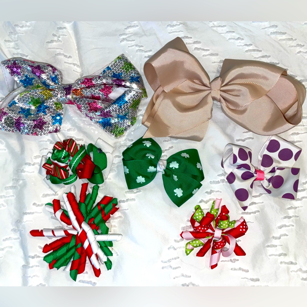 EUC Girls/Kids Hair Clip Bow Bundle (7 clips)